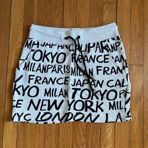 Gray Graphic Print Destinations Skirt